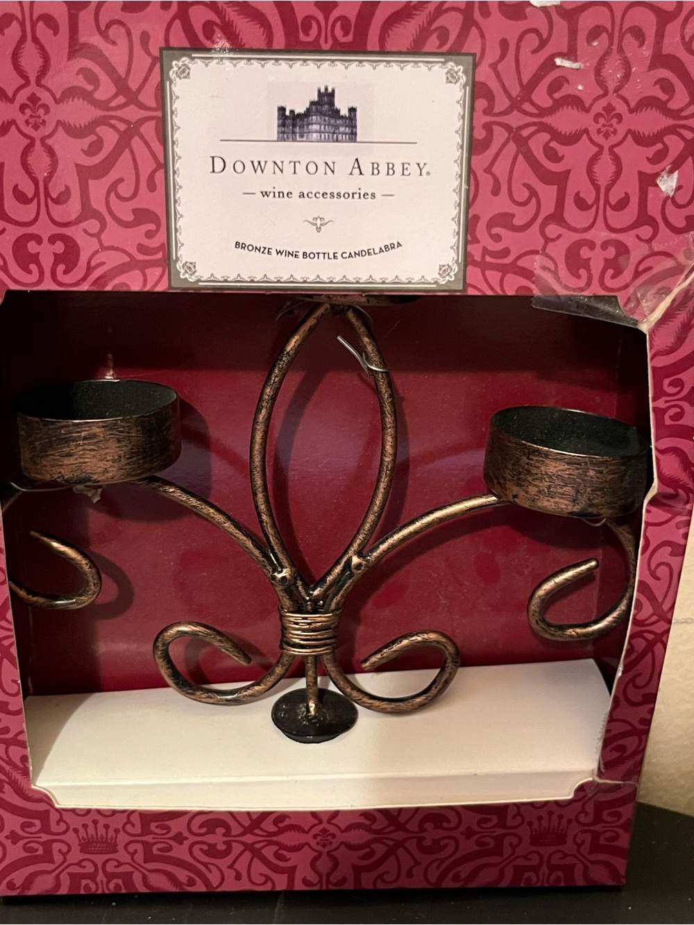 Downton Abbey Bronze Two-Arm Wine Bottle Candelabra
